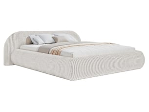 Lit avec rangement 200x200 cm <strong>SELSEY</strong>  <strong>Shels Low</strong> coloris beige