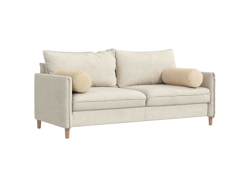  Lot de 2 coussins d'accent, coussins décoratifs, coussins lombaires crème ø 25 x 70 cm tissu en microfibre cf56727  - Conforama C