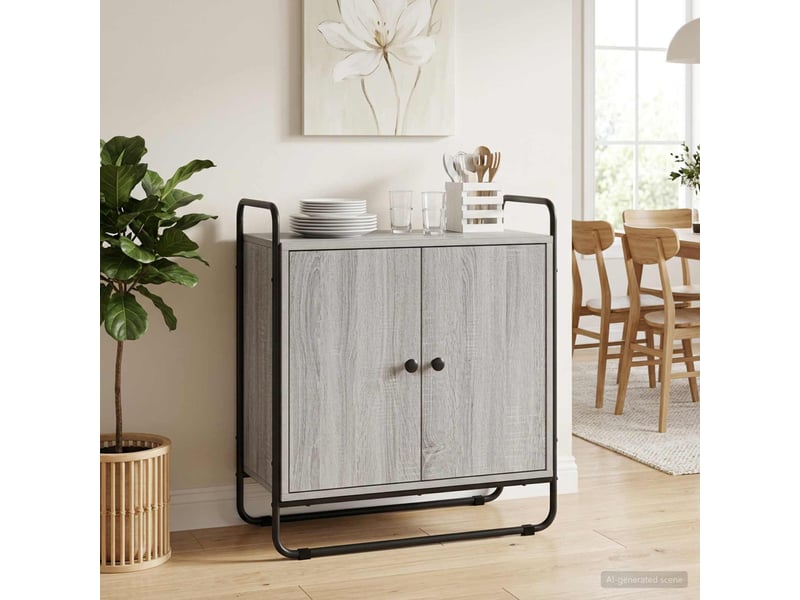 Buffet salon, buffet de rangement sonoma gris 68x35x75 cm bois d'ingénierie shl12906  - Conforama B