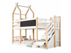 Lit avec rangement 90x200 cm MEUBLIV coloris blanc