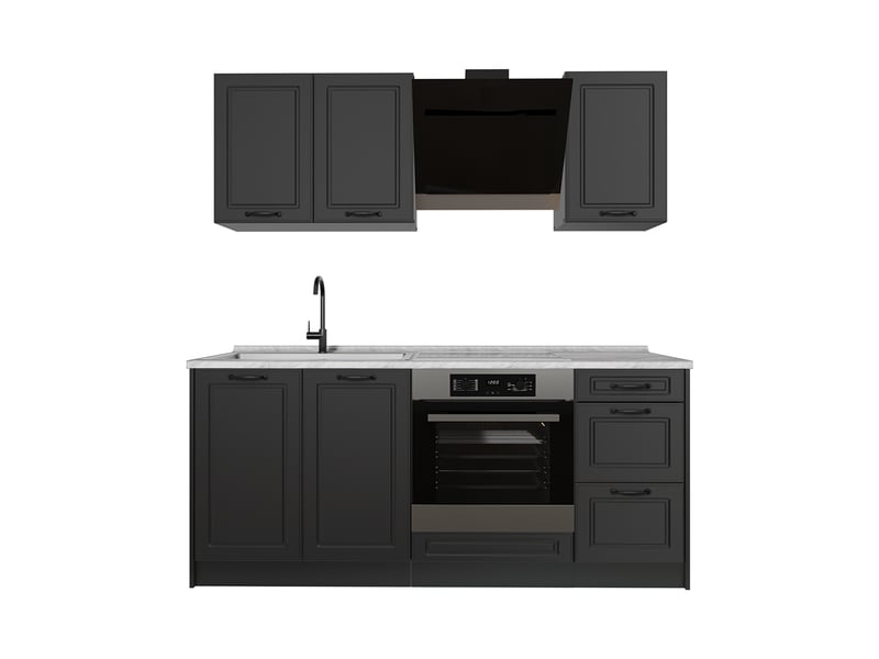 Vicco cuisine, anthracite campagneanthracite, 180cm sans plan de travail - Conforama A
