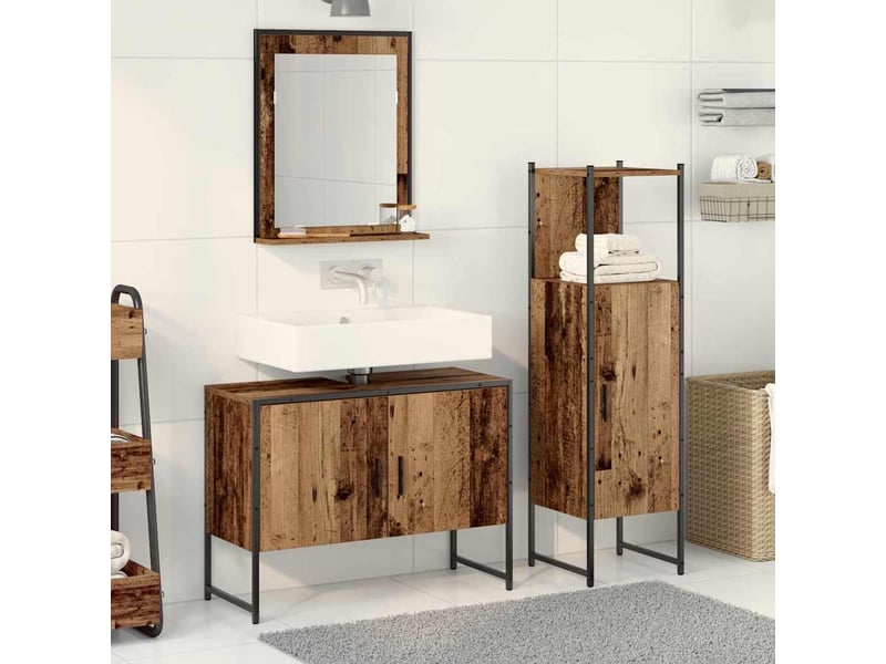 Ensemble de mobilier de salle de bain 3 pc marron cf64399 - Conforama B