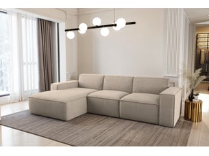 Canapé d'angle pour salon, siena artico, gauche, beige