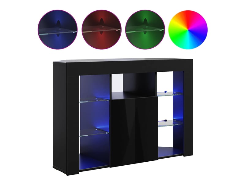  Meuble tv led d'angle 100x40x68cm noir bois d'ingénierie  - Conforama D