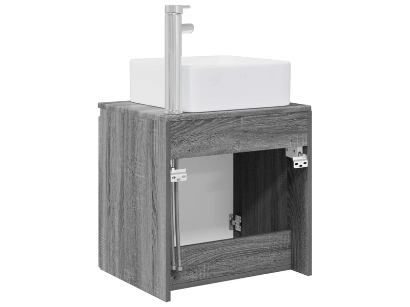 Vanité de lavabo mural, meuble de rangement sonoma gris 53x35x63 cm - Conforama E