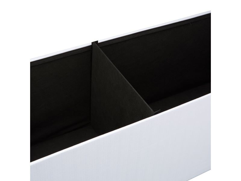  Pouf de rangement pliant assise rembourrée 38 x 114 x 38 cm en lin gris 13_0005139  - Conforama E