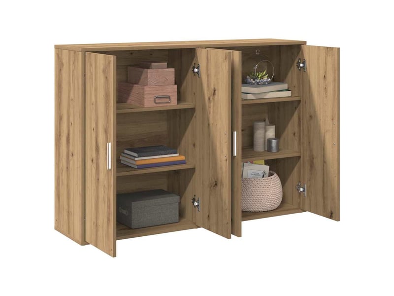  Buffet - bahut - meuble de rangement 2 pc chêne artisanal 60 x 31 x 84 cm bois d'ingénierie  - Conforama C