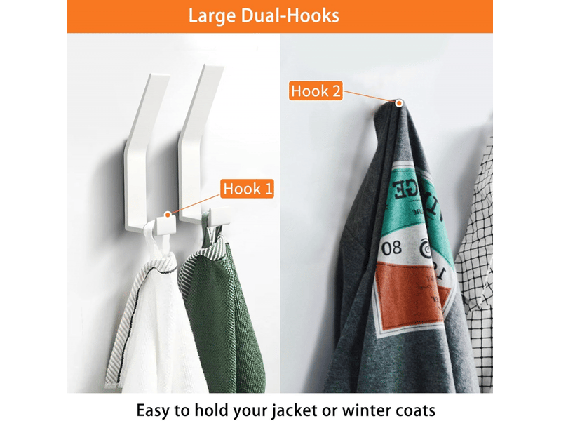  Lot de 8 crochets muraux modernes pour vestes, manteaux, vêtements, foulards, sacs à main et plus encore (blanc FC-LJY-00666JY - Conforama B