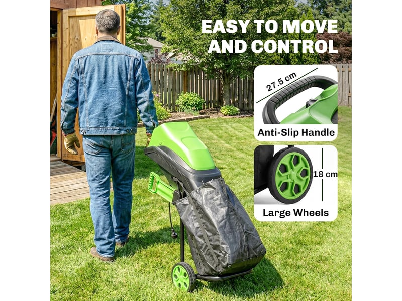 Broyeur de végétaux 2500w sac 45l 4300trmin mobile autoportant 2 lames acier  - Conforama D