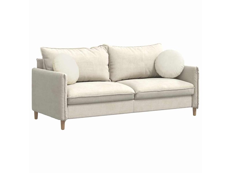  Lot de 2 coussins de siège, coussins décoratifs crème ø 40 x 13 cm velours cf59928  - Conforama C