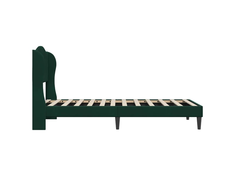  Lit simple- lit adulte -  cadre de lit avec tête de lit vert foncé 90 x 190 cm velours  - Conforama D