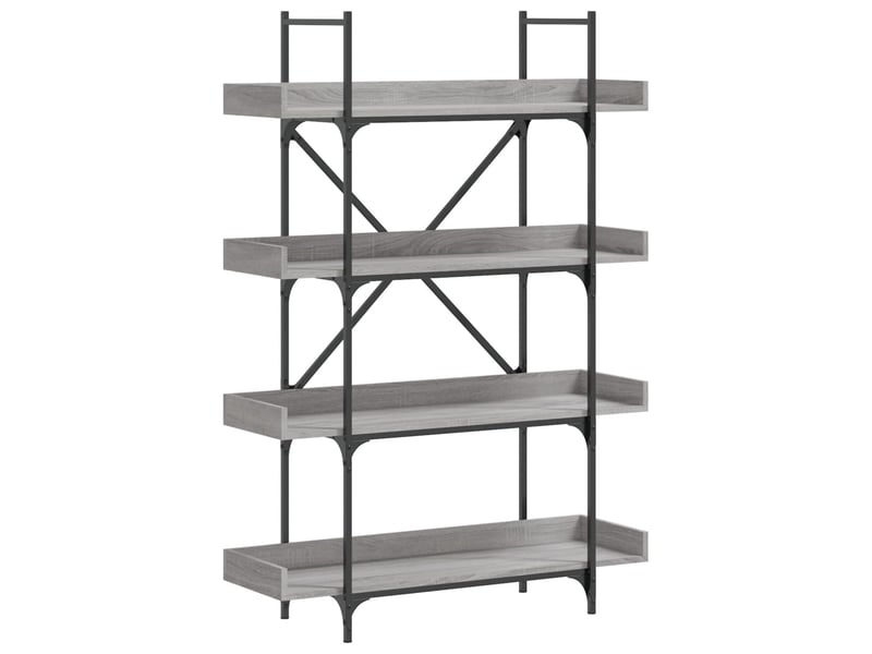  Bibliothèque à 4 niveaux, armoire à livres sonoma gris 100x33x145,5 cm  - Conforama A