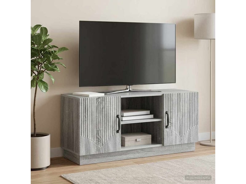  Meuble tv - banc tv - meuble de rangement 102 x 34,5 x 47 cm sonoma gris bois d'ingénierie  - Conforama D