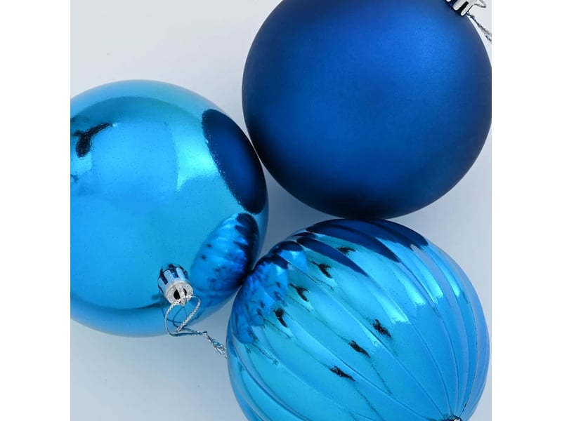  Ensemble de boules de noël xl 9 pcs bleu ø 15 cm plastique  - Conforama D