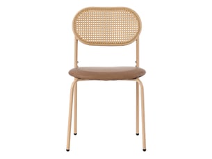 Lot de 2 chaises en rotin brun avec pieds en métal - style moderne et épuré pour salle à manger