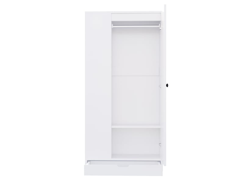  Armoire penderie 1 porte avec étagères et tiroirs blanc 70x40x170 cm LDT00308AAK - Conforama A