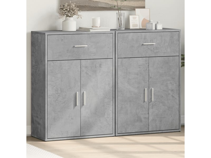  Buffets 2 pcs - bahut - meuble de rangement gris béton 60x30x84 cm bois d'ingénierie  - Conforama B