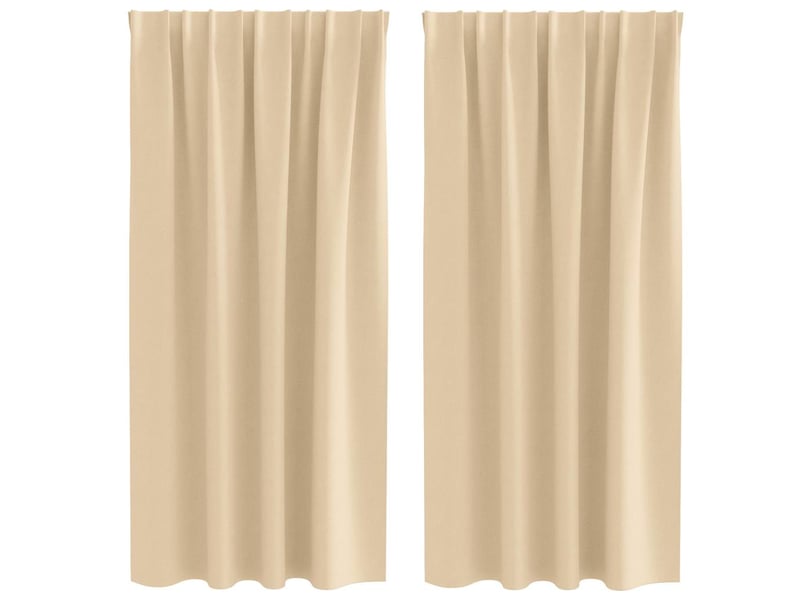 Lot de 2 rideaux occultants, rideaux black-out avec anneaux crème 175 x 140 cm cf44623 - Conforama A