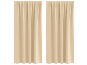 Lot de 2 rideaux occultants, rideaux black-out avec anneaux crème 175 x 140 cm cf44623