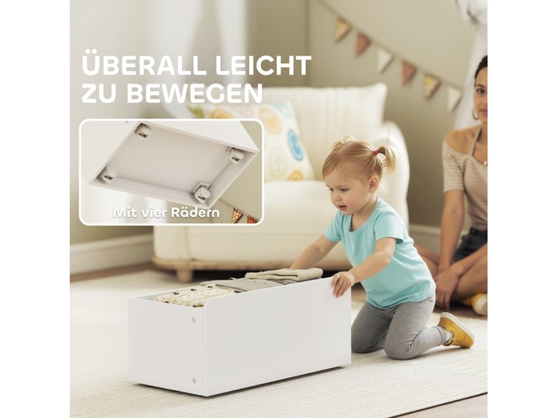  Rangement enfant 100x30x80 cm avec 6 bacs mdf et métal blanc  - Conforama D