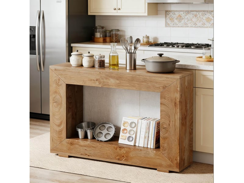  Console d'entrée 120x30x83.5 cm marron avec rangement, style campagne  - Conforama B