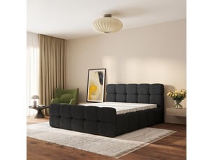 Lit coffre 140x200 cm <strong>MASSENO</strong>  <strong></strong> coloris noir