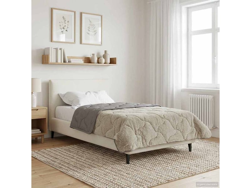  Couette - duvet d'été 135 x 200 cm été gris clair respirant  - Conforama D