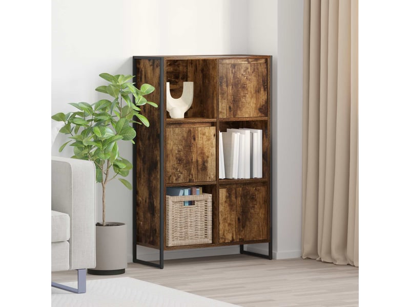Bibliothèque, armoire à livres 68 x 30 x 108.5 cm bois d'ingénierie chêne fumé - Conforama B