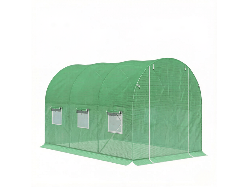  Serre de jardin 298x196x198 cm porte zippée métal vert  - Conforama A