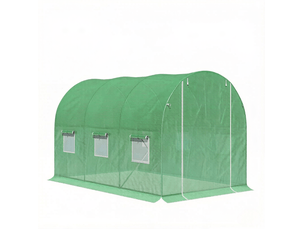 Serre de jardin 298x196x198 cm porte zippée métal vert