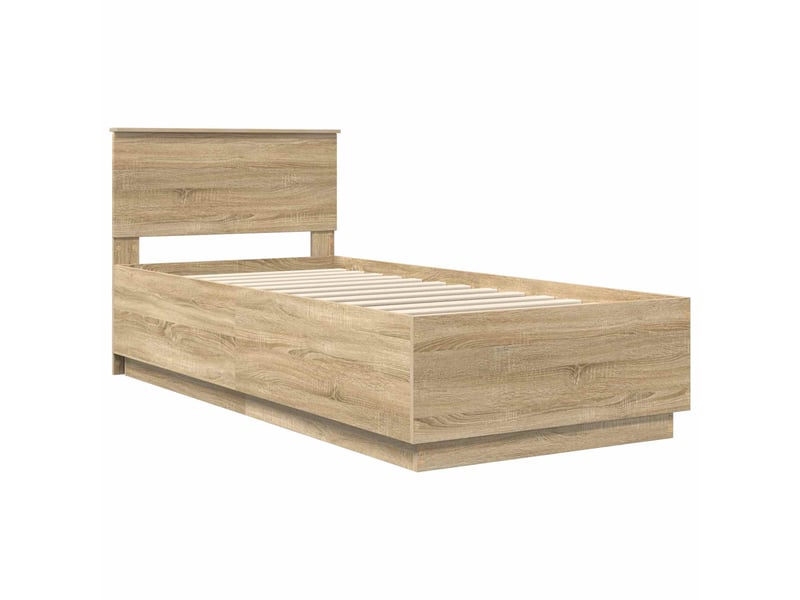  Lit simple- lit adulte -  cadre de lit chêne sonoma 70 x 190 cm bois d'ingénierie  - Conforama D