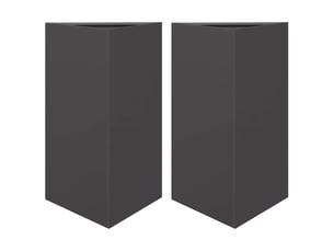 Jardinière - bac à fleurss 2 pcs noir triangulaire 50x43x75 cm acier