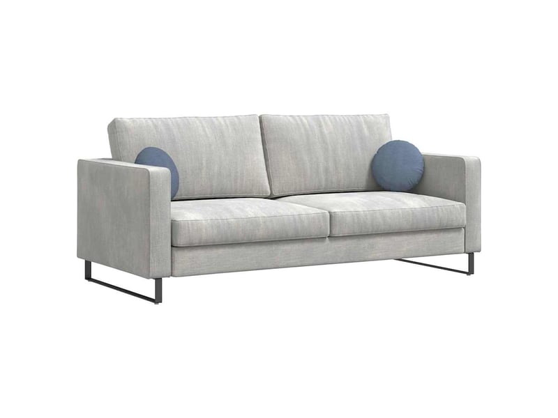  Lot de 2 coussins de siège, coussins décoratifs tissu en velours côtelé bleu ø30 x 13 cm cf59788  - Conforama C