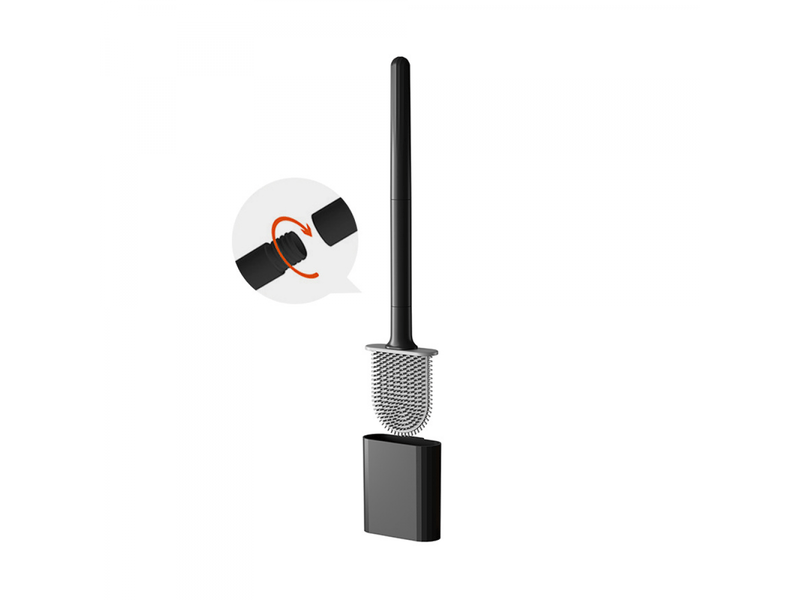  X brosse wc et support en silicone tpr noir, amovible, avec base de filtre à eau  - Conforama A
