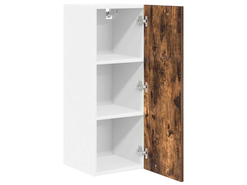  Meuble de rangement cuisine, armoire suspendue chêne fumé et blanc 30x31x80cm  - Conforama E