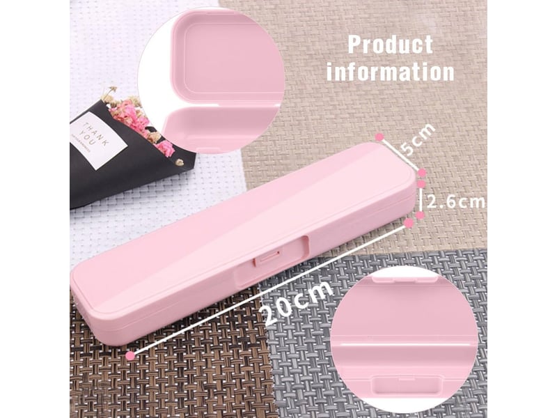  1pcs couverts portable de voyage, étui de rangement pour ustensiles de voyage, fourchette, cuillère,ustensiles pour camping (rose)  - Conforama B