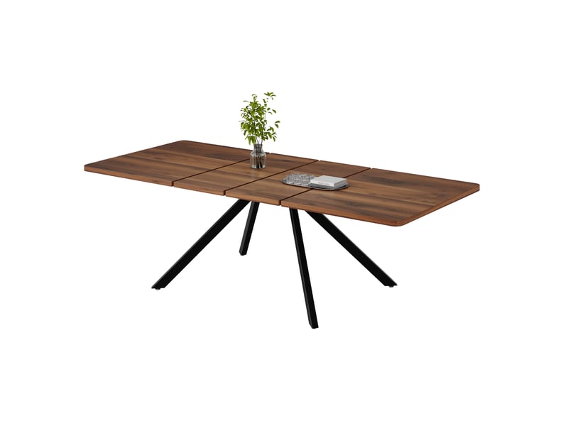  Table à manger extensible 160200240 x 90 x 74,5 cm, 6 à 10 personnes, mdf effet noyer et pieds métal Fay Lum - Conforama A