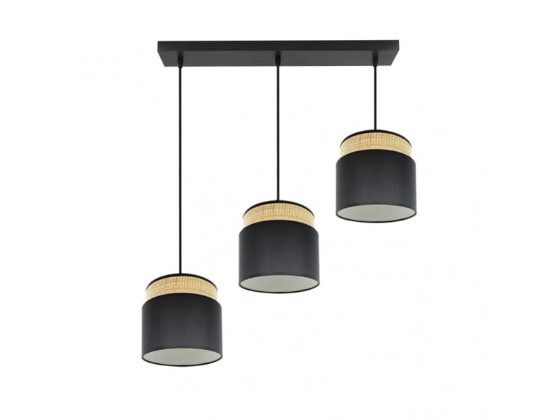  Rampe de plafond fabrilamp kandy naturelnoir 3 x e27 hauteur réglable 46-106 cm 68x19 cm 174293109 - Conforama D