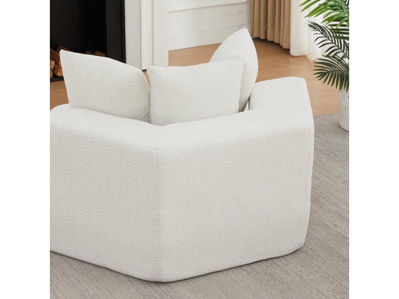  Fauteuil hexagonal moderne, chaise modulable et polyvalente – canapé en chenille assorti – design contemporain  - Conforama D