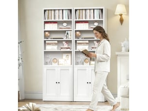 Bibliotheque coloris  blanc 5 étagère(s) <strong>DESVIAE</strong> <strong></strong> - 23.6 cm x 180 cm