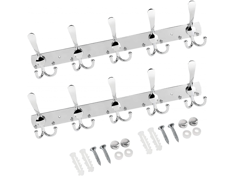 Paquet de 2) porte-manteau, chapeau en acier inoxydable crochet à vêtements arrière en alliage d'aluminium fixé au mur pour salle de bain, gris AMFR002876YJN - Conforama B