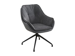 Fauteuil fixe pivotant <strong>OKMYHOME</strong> <strong></strong> Simili gris vendu A l'unité