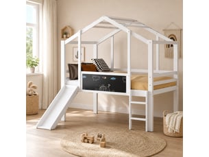 Lit cabane 90x200 cm <strong></strong>  <strong></strong> coloris blanc