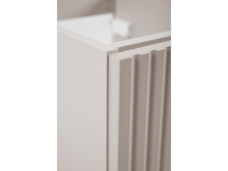  Meuble bas de salle de bain avec panier à linge flow cachemire 40 cm  - Conforama R