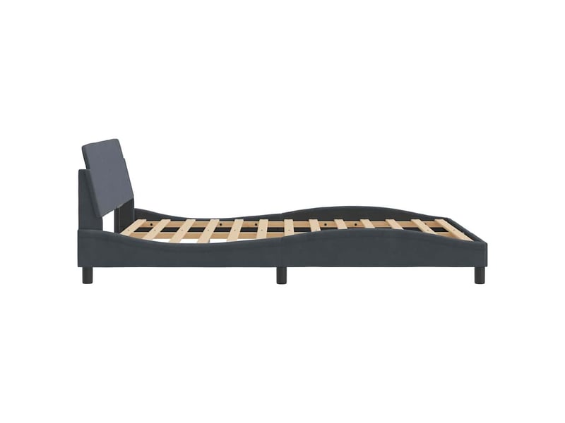  Lit double- lit adulte -  cadre de lit dover gris foncé 135 x 190 cm velours  - Conforama D