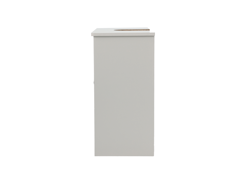  Meuble sous lavabo 60x30x60 cm portes doubles à lamelles mdf et panneau de particules blanc  - Conforama D