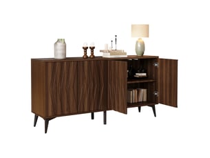 Buffet 4 porte(s)  0 tiroir(s) <strong>MODFU</strong> <strong></strong> - 140 cm coloris bois foncé 