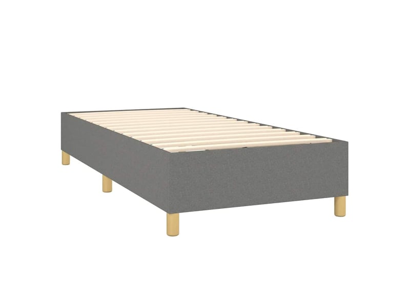  Lit simple- lit adulte -  cadre de lit à lattes gris foncé 80x200 cm tissu  - Conforama C