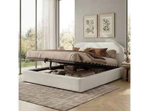 Lit coffre 160x200 cm <strong></strong>  <strong>Fay Lum</strong> coloris beige