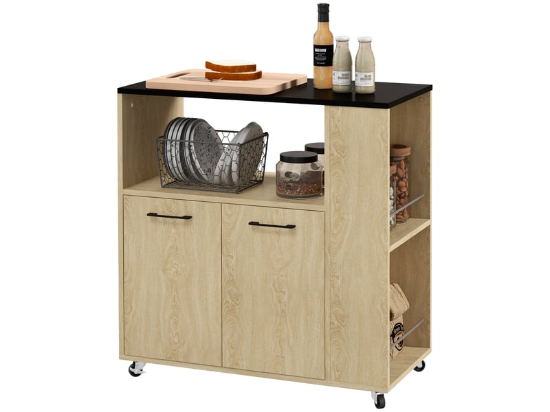  Desserte de cuisine à roulettes avec placard et étagères 75 x 40 x 80,5 cm  - Conforama A